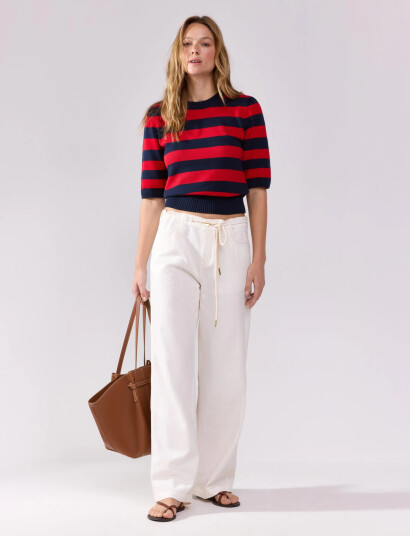 Lindex Trousers Elle - Cream - 36