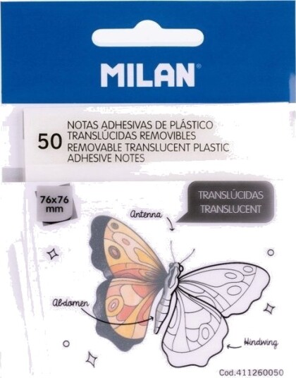 Milan Selvklebende Notatlapper 76X76/50K Clear