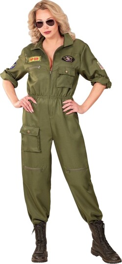 Widmann Top Gun Inspirert Jumpsuit Damekostyme Strl L