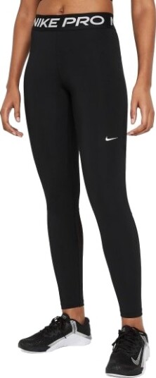 Nike Pro Mid Rise Mesh Panelled Tights Dame Black/White M