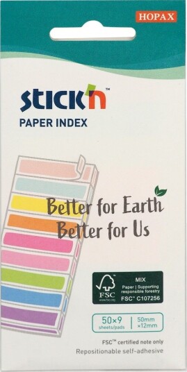 Stick´n´find Paper Index Tabs 9 Neon + Pastel Set