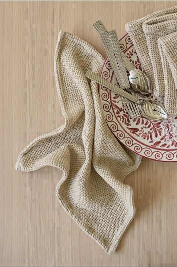 Ellos Home   Serviett Mona 4 pakning   Beige
