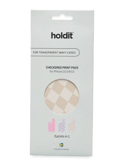 Holdit Print Pack Checkered - Black - IPHONE 15-14-13