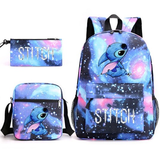 Lilo & Stitch Ryggsekk Sett Skoleveske. .Perfekt starry blue Lilo & Stitch Ryggsekk Sett Skoleveske. .Perfekt starry blue