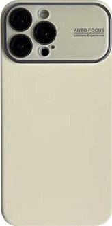 iPhone 15 Pro Flytende Silikonetui med Beskyttelse av Linseglass - Kremgult