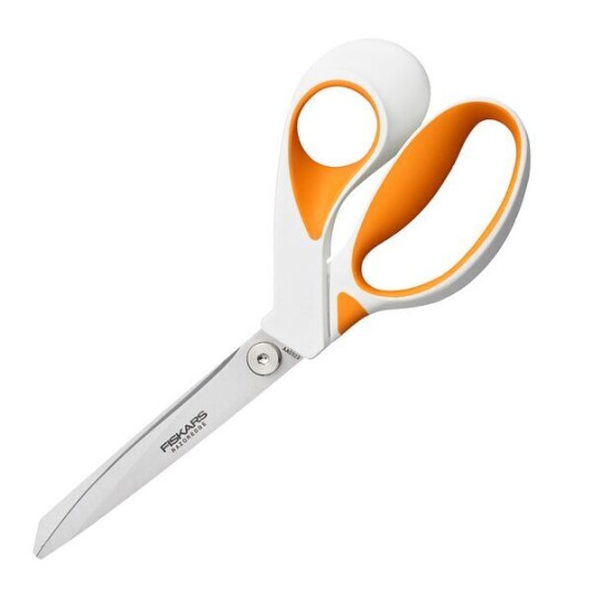 Fiskars RazorEdge stoffsaks softgrip 23 cm oransje/hvit Fiskars RazorEdge stoffsaks softgrip 23 cm oransje/hvit