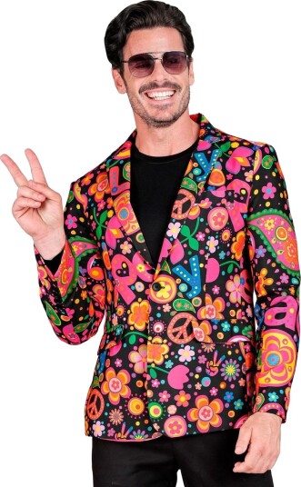 70 Talls UV Glow Hippie Dressjakke M