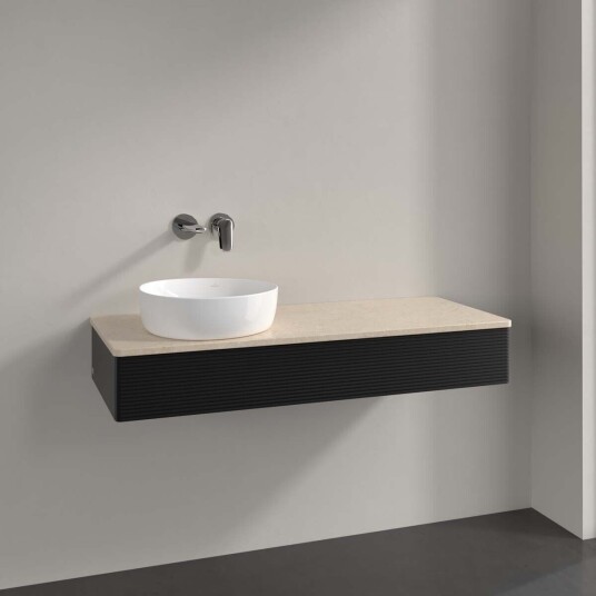 Villeroy & Boch  Antao Servantskap med 1 skuff 120x50x19 cm u/lys Sort Matt/Crème