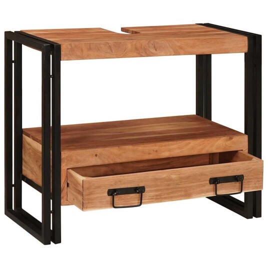 Servantskap til bad 71 x 33 x 58 cm Massiv Akasietre Jern