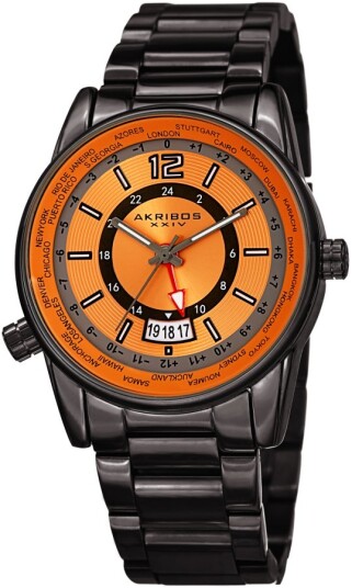 Akribos XXIV Herreklokke AK1021GNOR Multi Function Orange/Stål Ø41