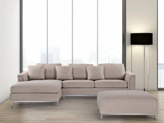 Dugard Hjørnesofa Høyre + Fotskammel Beige Dugard Hjørnesofa Høyre + Fotskammel Beige