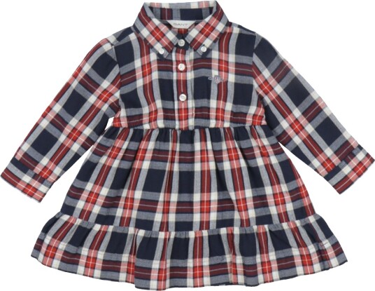GANT Kjole Avmerket Flannel Evening Blue GANT 1 år 80 Kjole Blå Rød