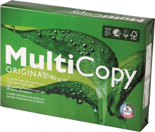 Printerpapir Multicopy Original A4 Hvid 80G   500 Ark Pr. Pakke X 5 Pakker