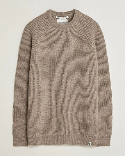 Peregrine Ford Knitted Wool Jumper Light Brown