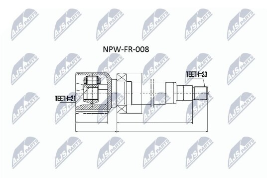 Nty Drivknute drivaksel NTY NPW FR 008 Nty Drivknute drivaksel NTY NPW FR 008