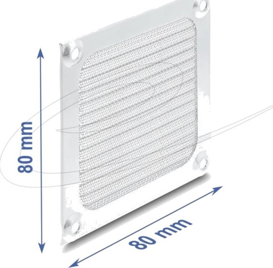 Delock Viftegitter 80 X 80mm Aluminium Vifte Støvfilter Med Filtervev I Rustfritt Stål 67456 