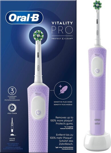 Oral-B Vitality Pro Elektrisk Tannbørste med Timer og Batteri Fiolett Oral-B Vitality Pro Elektrisk Tannbørste med Timer og Batteri Fiolett