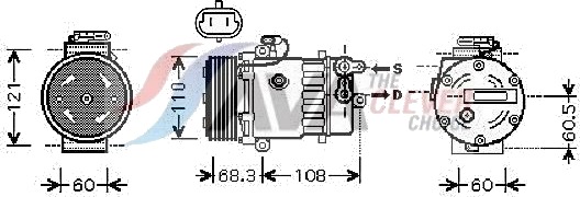 AVA COOLING SYSTEMS OLAK464 AC-kompressor