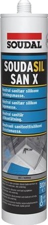 Soudal Soudasil Sanx Sanitetssilikon Lys Grå 300ml Soudal Soudasil Sanx Sanitetssilikon Lys Grå 300ml