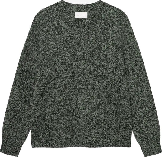 WOOD WOOD Wwcay Crew Neck 25514   BASIL MELANGE   M