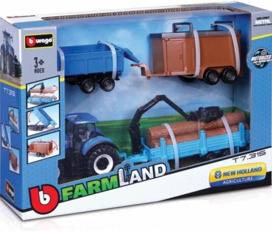 Bburago 10 Cm Tractor And 3 Trailers Asst. Bburago 10 Cm Tractor And 3 Trailers Asst.