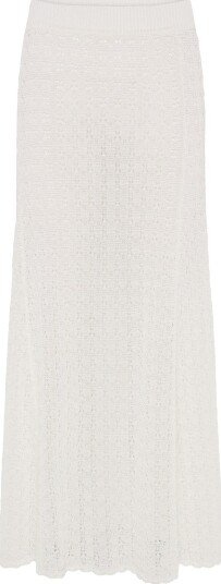 Ganni Shiny Pointelle Knit White S