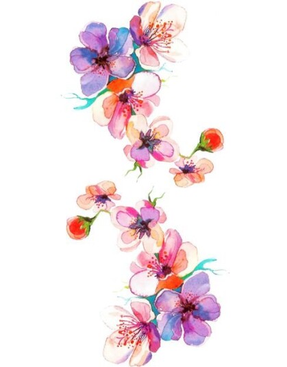 Pastel Flowers 2 stk Tatoveringer Fake Tattoo