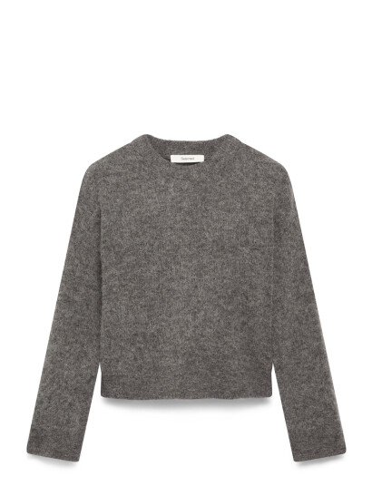 Selected Slfsia Ras Ls Knit New O-Neck Noos - Grey - XL