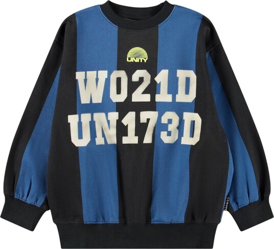Molo Collegegenser Monti Spray United BL Molo 10 år 140 Collegegenser Blå Hvit Svart