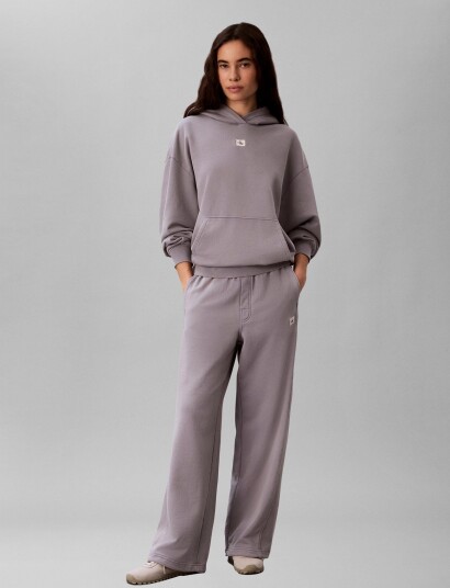 Calvin Klein Jeans Ls Woven Label Terry Po Hoodie Grey XS