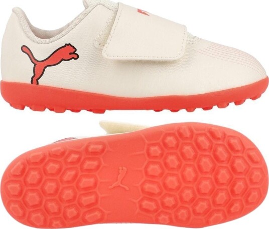 PUMA Future 9 Play Borrelås TT The Arrival Sukkermandel/PUMA White/Ultra Red/PUMA Svart Små barn Turf (TF) størrelse 19 PUMA Future 9 Play Borrelås TT The Arrival Sukkermandel/PUMA White/Ultra Red/PUMA Svart Små barn Turf (TF) størrelse 19