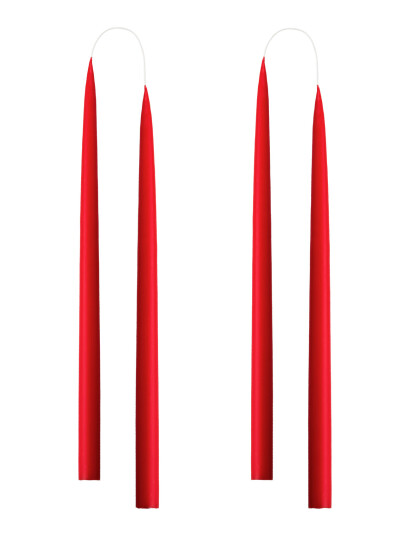 Kunstindustrien Hand Dipped Candles, 4 Pack - Red - ONE SIZE