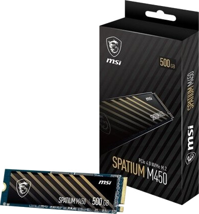 MSI Spatium M450 500GB NVMe M.2 SSD PCIe 4.0 MSI Spatium M450 500GB NVMe M.2 SSD PCIe 4.0