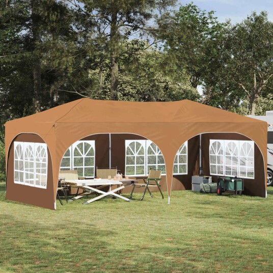 vidaXL Pop-up Festtelt 575 x 288 x 245 cm Beige Oxford Stoff