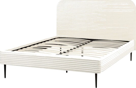 Seng med lamellramme Flayat Hvit Svart 140x200 cm