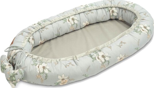 Sensillo Velvet Babynest 80x45 cm Lily Grey