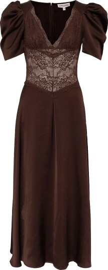 Love Lolina Francis Lace Midi Dress   Brown   XS