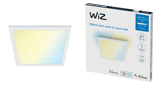 Wiz Superslim panel, justerbar hvit, hvit, 60x60 cm