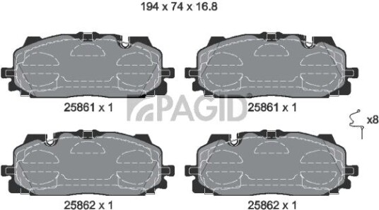 Bremseklosser PAGID T2437N