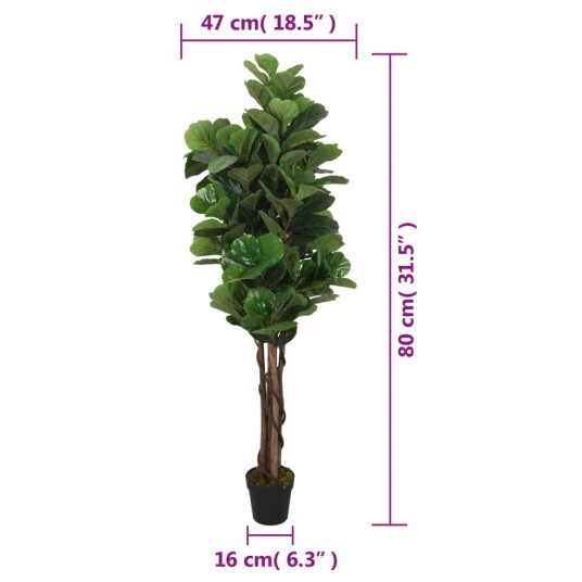 Kunstig fiolinfiken 96 blader 80 cm grønn Kunstig fiolinfiken 96 blader 80 cm grønn