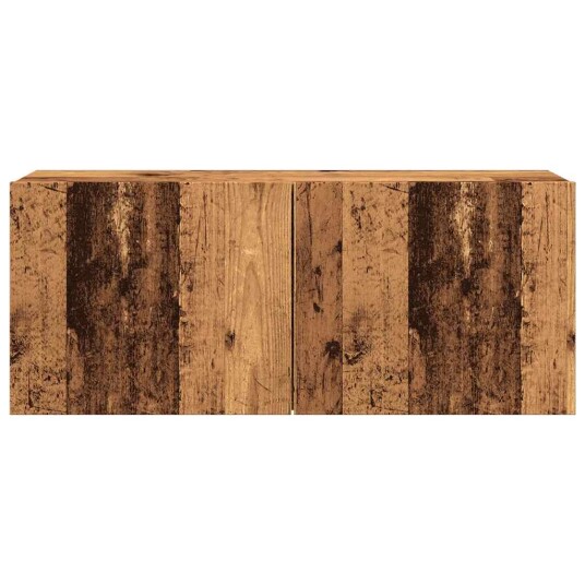  Vegghengt TV-benk gammelt tre 100x30x41 cm 8721158446572