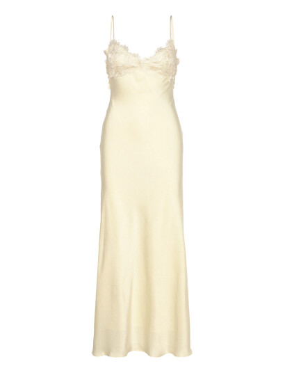 Bardot Elisan Lace Satin Maxi Dress Cream 38