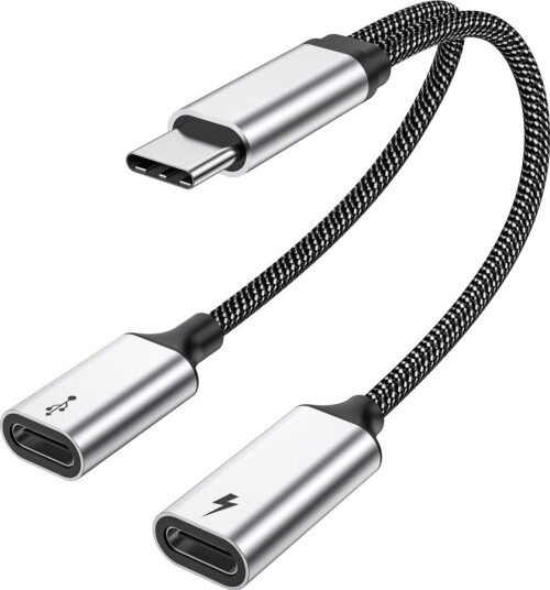 USB - C mannlig til dobbel USB - C kvinnelig splitterkabel Hurtiglading USB - C mannlig til dobbel USB - C kvinnelig splitterkabel Hurtiglading