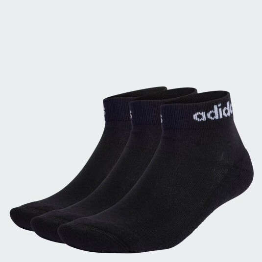 Adidas Linear Cushioned Ankelsokker 3pk Black/White XL 46 48 Adidas Linear Cushioned Ankelsokker 3pk Black/White XL 46 48