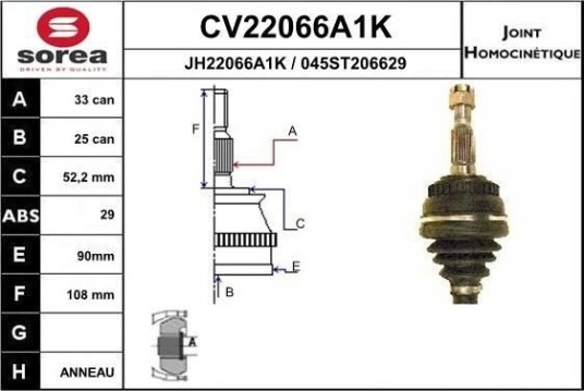 Drivledd EAI CV22066A1K Drivledd EAI CV22066A1K