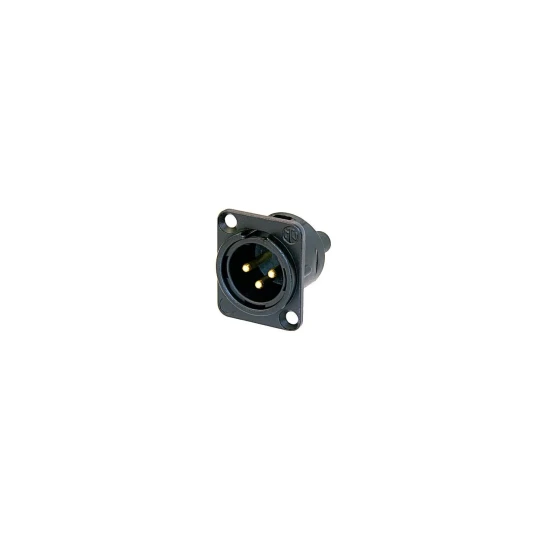 Neutrik Nc3md s 1 b XLR Chassis 3P Han Sort/gull Skruterminal