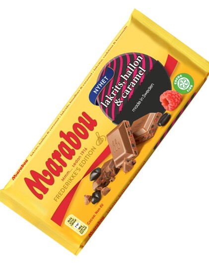Marabou Melkesjokoladeplate med Lakris Bringebær og Karamell 185 gram