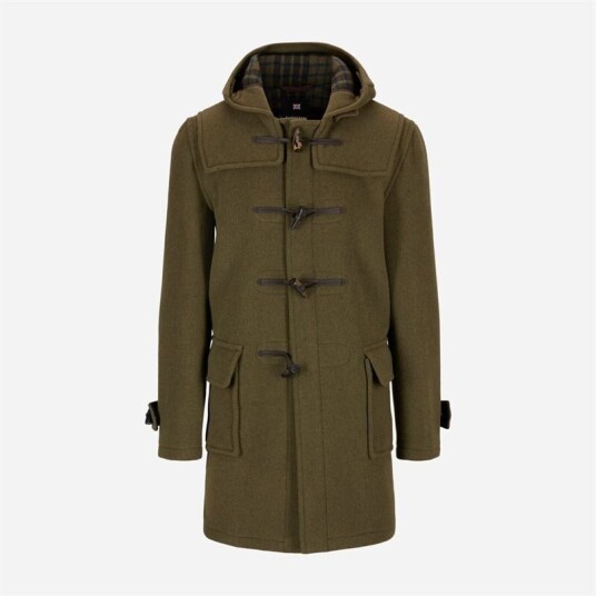 Gloverall Morris Duffelcoat - Loden Check Grønn L Gloverall Morris Duffelcoat - Loden Check Grønn L