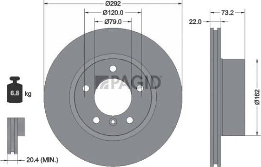 Bremseskive PAGID 54328NHC