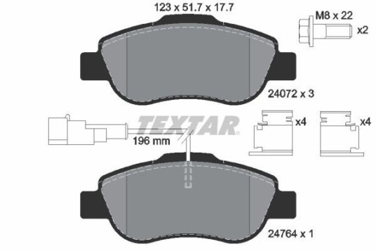 Bremseklosser TEXTAR 2407202 Bremseklosser TEXTAR 2407202